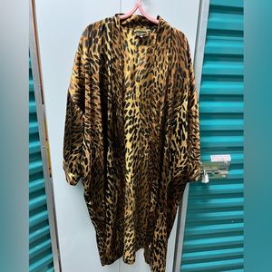 Cheetah Print Loose Cardigan Robe